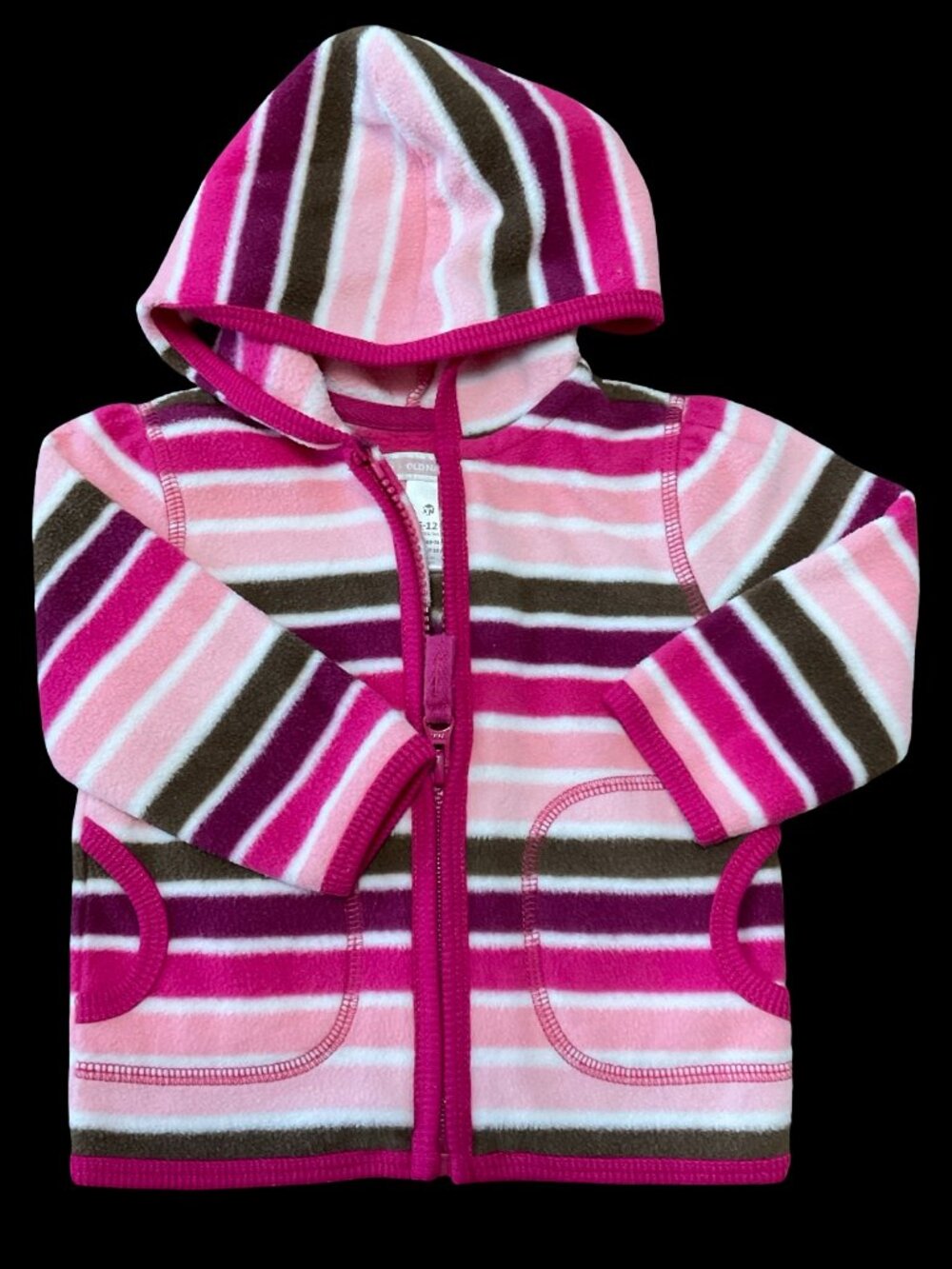 🌻10/$25  - Pink Striped Fleece Hoodie w/ Pockets